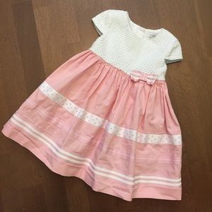 18M Maggie & Zoe white eyelet and pink skirt dress